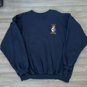 Navy Blue Coast Guard Environmental Response Team Embroidered Crewneck Sweater